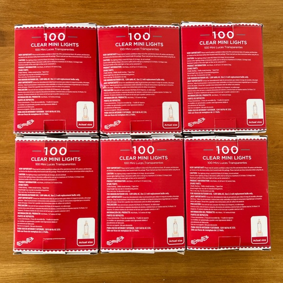 Holiday Time 100 Count Clear Mini Lights White Wire 6 Boxes - Picture 2 of 6